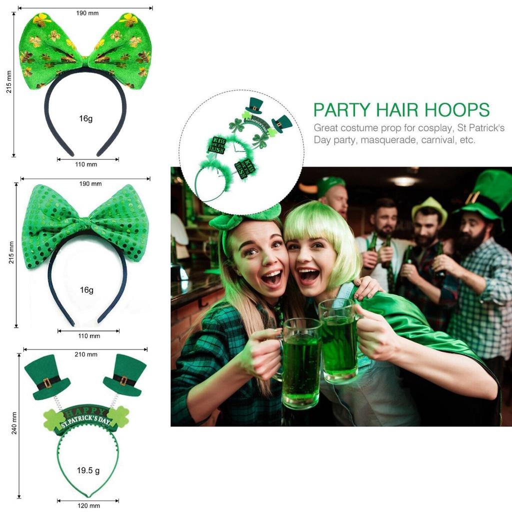 5 Stück Grünes Kleeblatt Haarband Elf Hut Accessoires Für St. Patrick's Day