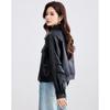 TERRE BLEUE Women's Short PU Leather Jacket