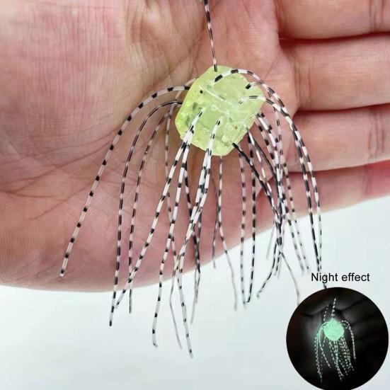 5 Stück 11 cm/4 g Weicher Würfelköder mit Rock Langsam sinkend Bunter PVC Künstlicher Würfelköder Süßwasser Salzwasser Barsch Wels Lachs Angelzubehör