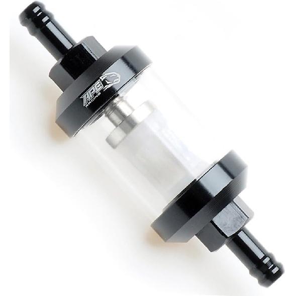 1/4 Inline Fuel Filter - APE RACING Upgraded Billet Aluminum Metal Glass Fuel Filter for Motorcycle ATV Dirt bike Classic bikes and Small Engines,
