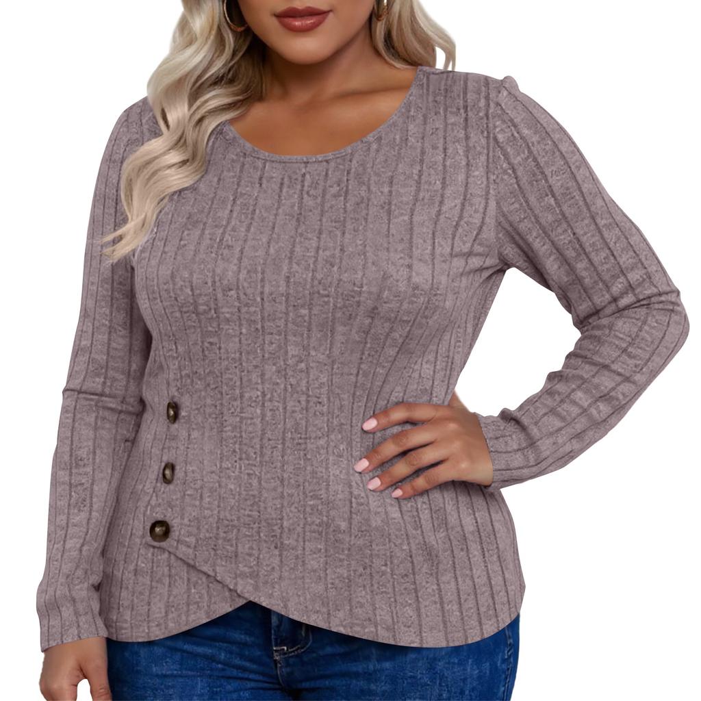 Women's Fashion Casual Solid Color Oversized  Long Sleeve  Fit Top