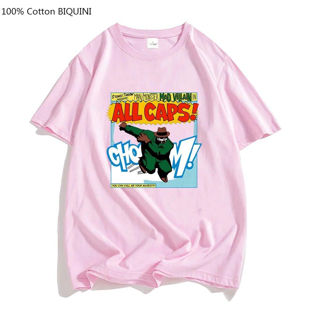 MF DOOM The Masked Unisex Übergroße T-Shirts Unisex Musik Aldult T-Shirts 100 % Baumwolle T-Shirts Ästhetische Vier Jahreszeiten Harajuku Casual