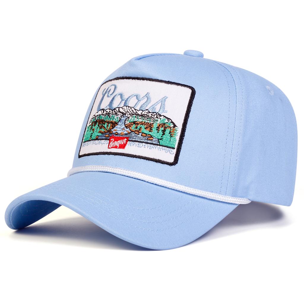 Casquette de baseball à cinq panneaux patchwork brodée avec lettre pour homme Paysage naturel Chapeau de loisirs pare-soleil d'extérieur Printemps Automne Voyage Tourisme Vacances à la plage