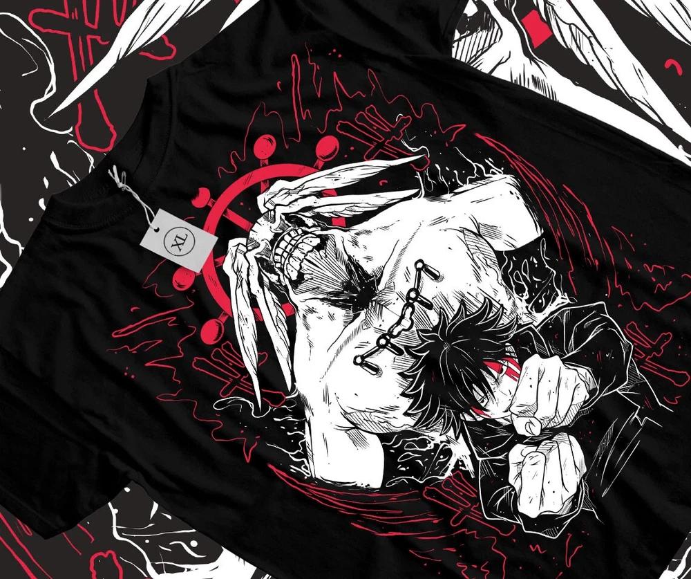 Anime Jujutsu Kaisen Megumi Fushiguro Mahoraga Black TShirt Size S4XL S