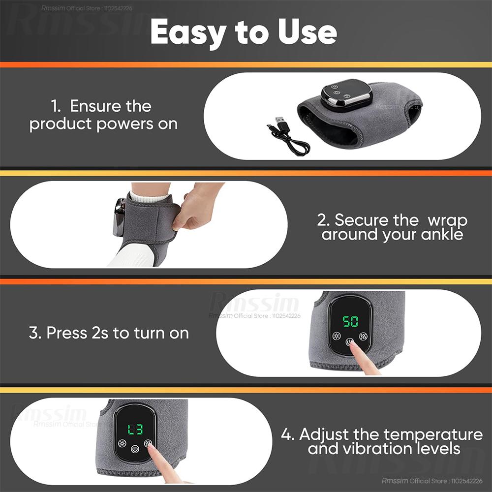 Electric Wrist Brace with Adjustable Hot Compress Vibration Massage Ankle Guard Band Carpal Tunnel Hand Foot Protection Tool