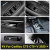 Black Car Glass Switch / Door Handle Bowl / Glove Box / Air AC Outlet Accessories Cover Trim For Cadillac CT5 CT5-V  - 2024