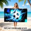 Soccer Theme Beach Towel Personalized Custom Name & Text Soft Quick Dry Beach Towel for Swimming Travel