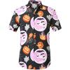 Casual Homewear Men's Shirts Halloween Pumpkin Printing Short Sleeved Shirts Summer Men's and Women's Fashion Holiday Shirt