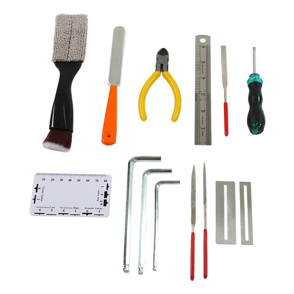 Guitar Repair Set Fret Grinding File Cleaning Brush Protection Gasket Maintenance Tools