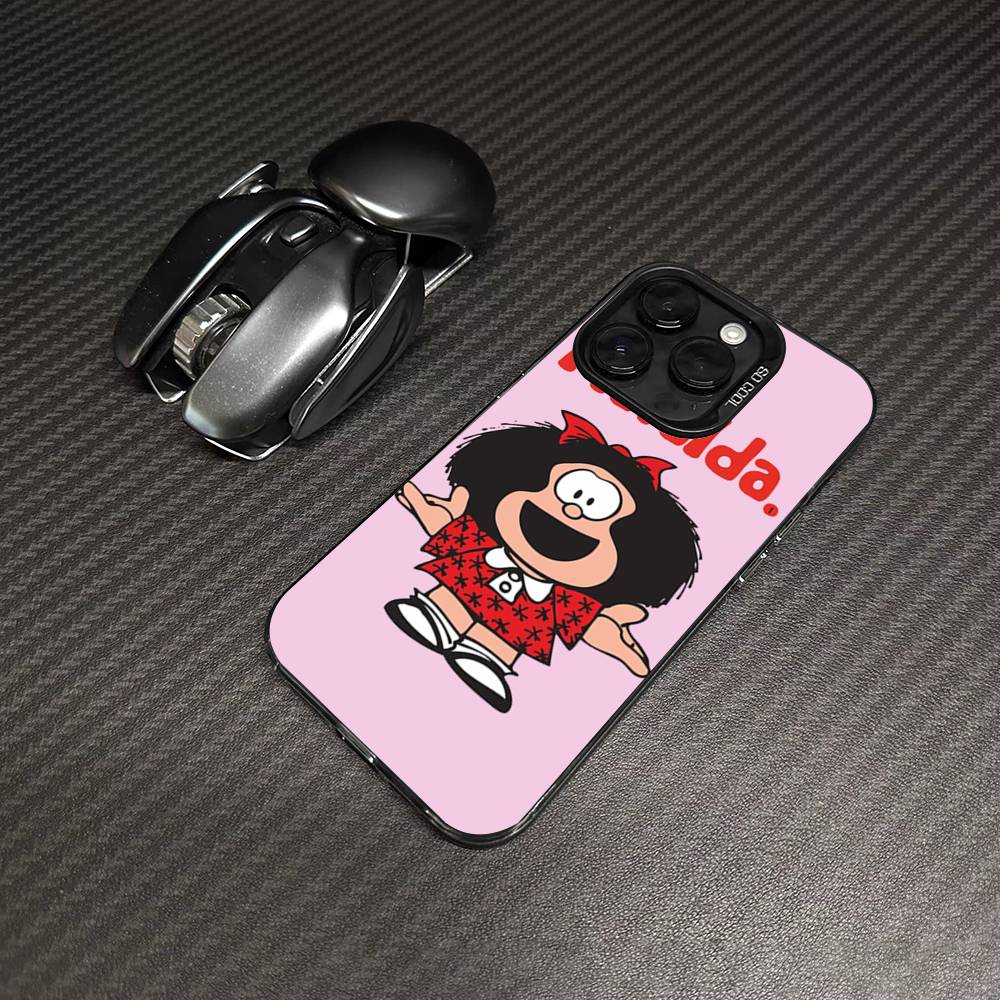 Cartoon M-MafaldaS Anime Phone Case Color Silver Shell For LPhone 17 16 16e 15 14 13 12 11 Pro Max Plus
