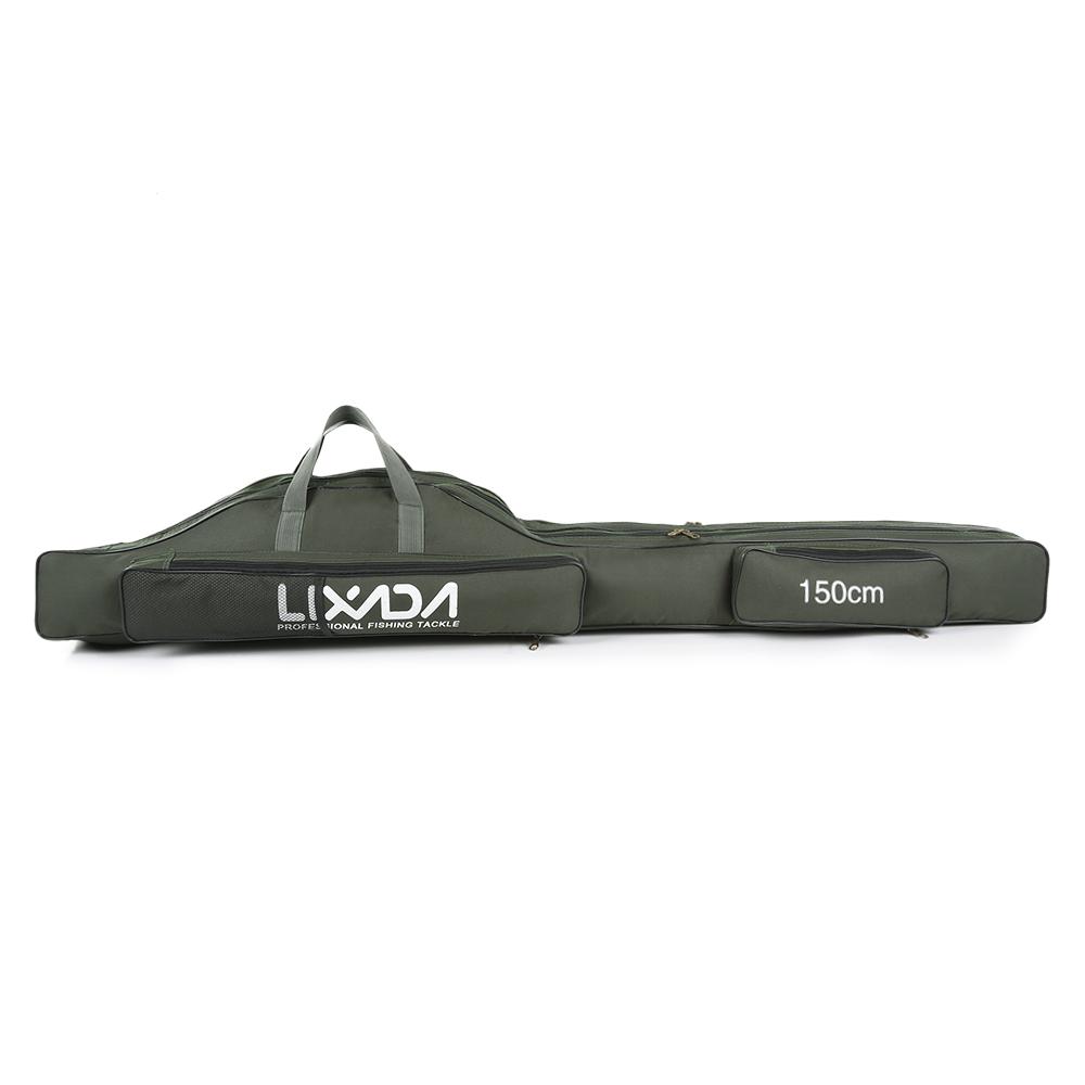 Borsa Da Pesca Pieghevole 210 Cm | In Tessuto Oxford 420D | Capiente Per Canne E Mulinelli | Verde Militare/nero