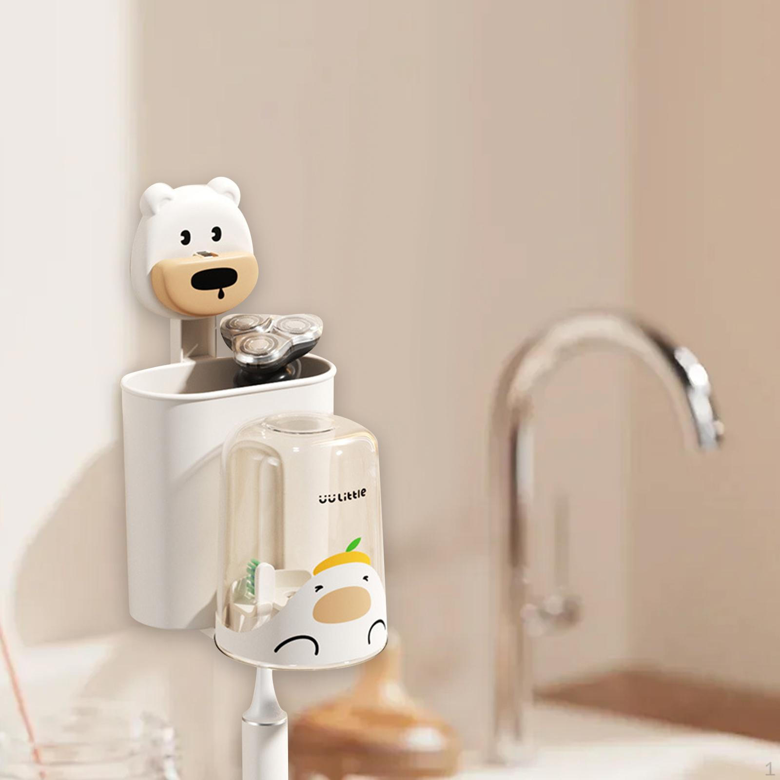 

Органайзер для ванной комнаты с ополаскивателем и самоосушающимся держателем зубных щеток белый