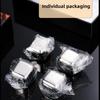 6Pcs Stainless Steel Ice Block Set for Whiskey Wine Cooling Cube Chilling Rock Party Bar Tool Color Box Reusable Chilling Stones