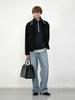 Deonseuteupomaen Leather Logo Half Zip-Up Sweatshirt_Unisex_Udts6A107_French Navy