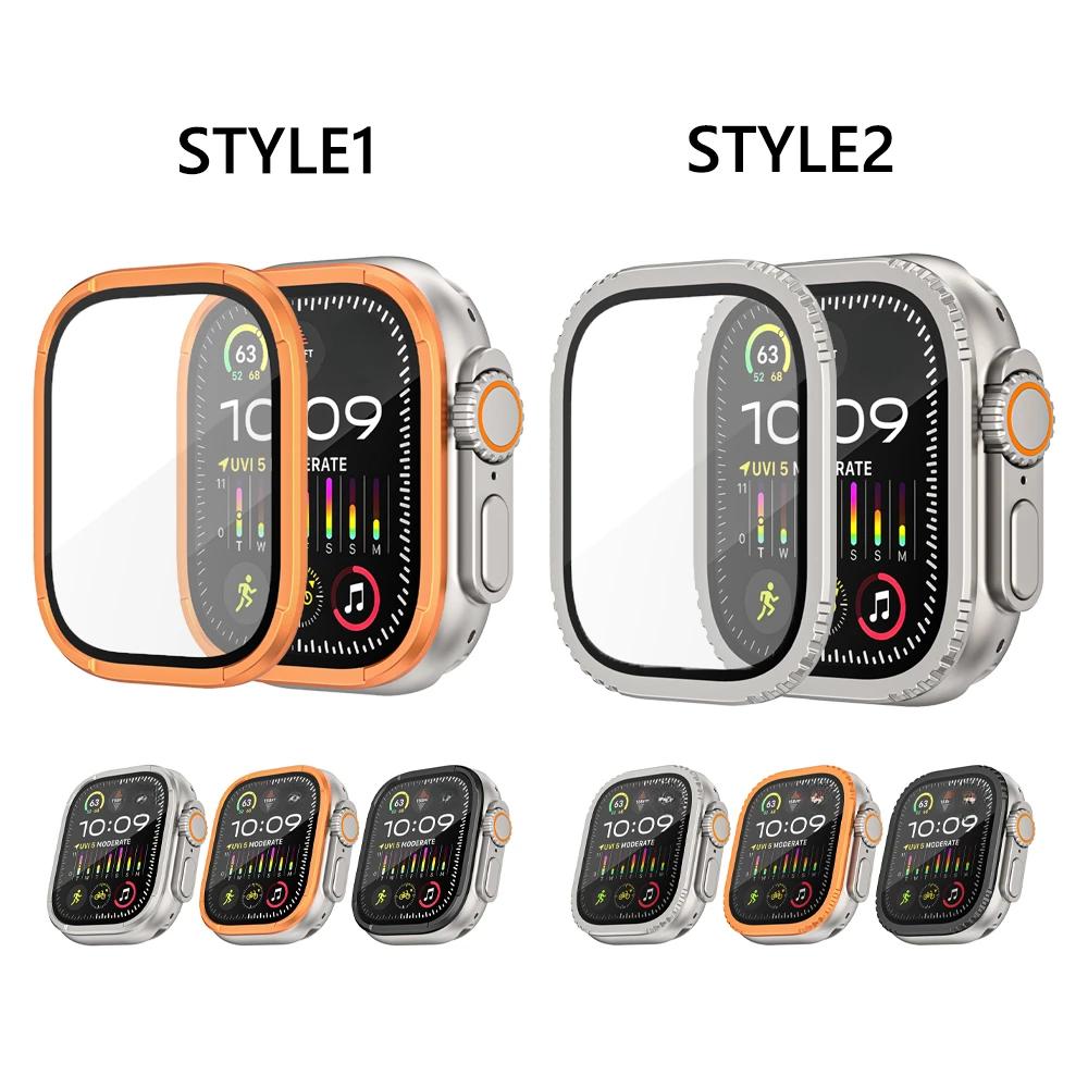Tempered Glass Screen Protector For Apple Watch Ultra 3 2 49mm Metal Bumper for Iwatch Ultra Frame Cover Anti-Scratch Film Case