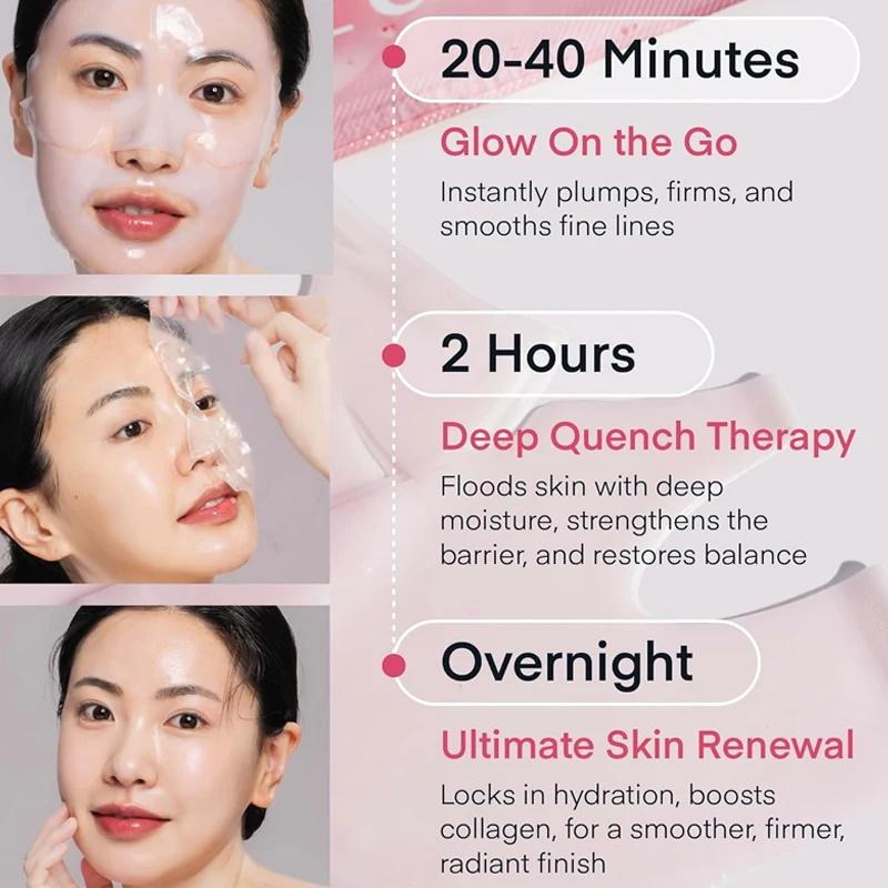 Maschera al Collagene Notturna con DNA di Salmone PDRN Maschera Viso per Pelle Luminosa come Vetro Elasticità Idratazione Rassodante Levigante Skincare Coreana