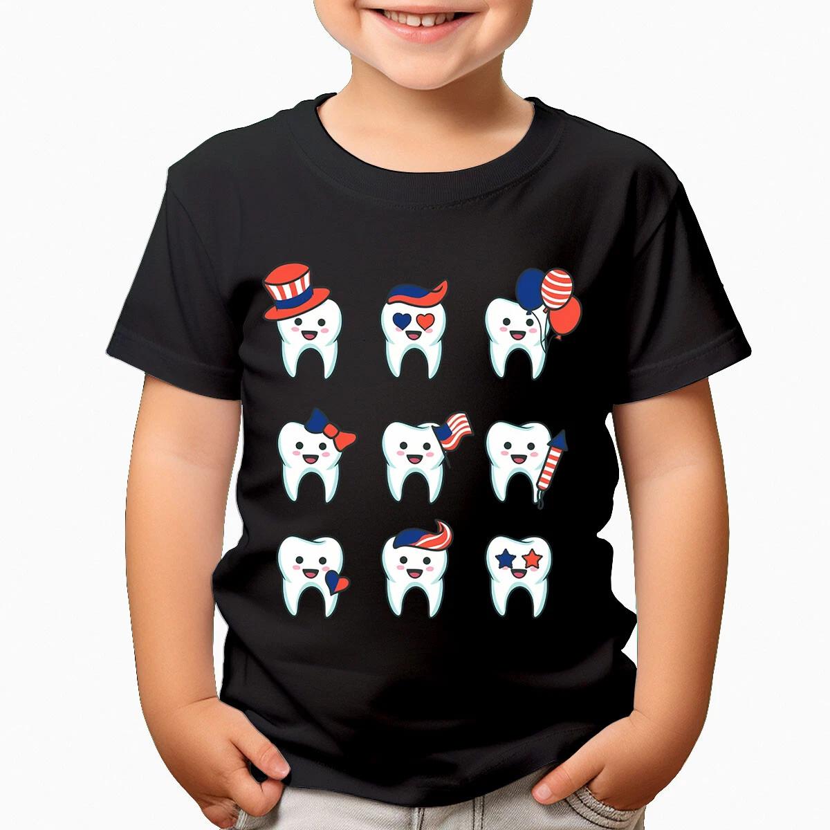 

Dental Patriotic Dentist Gift American Flag Funny Boys Girls Kids T-Shirts#TA-23 100