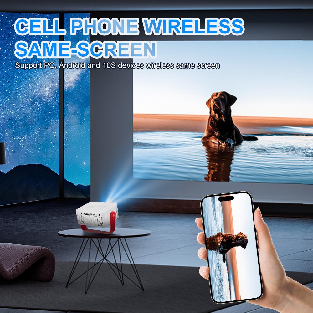 M60 Portable 1080P HD Projector with WiFi and Screen Mirroring, Lightweight for Home Use