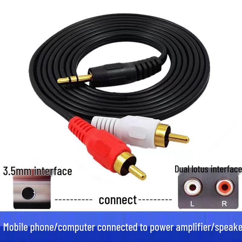 Cablu Audio 3.5mm la Dual RCA pentru Conectarea Difuzorului, Computerului și Telefonului Mobil
