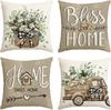 Easter Holiday Decoration Linen Pillowcase, Jit Car Sofa Lumbar Pillow Cushion