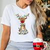 Christmas Lights Reindeer Kawaii Cartoon Tshirt Female Christmas Gift for Women Funny Reindeer Merry Christmas Premium Tshirts