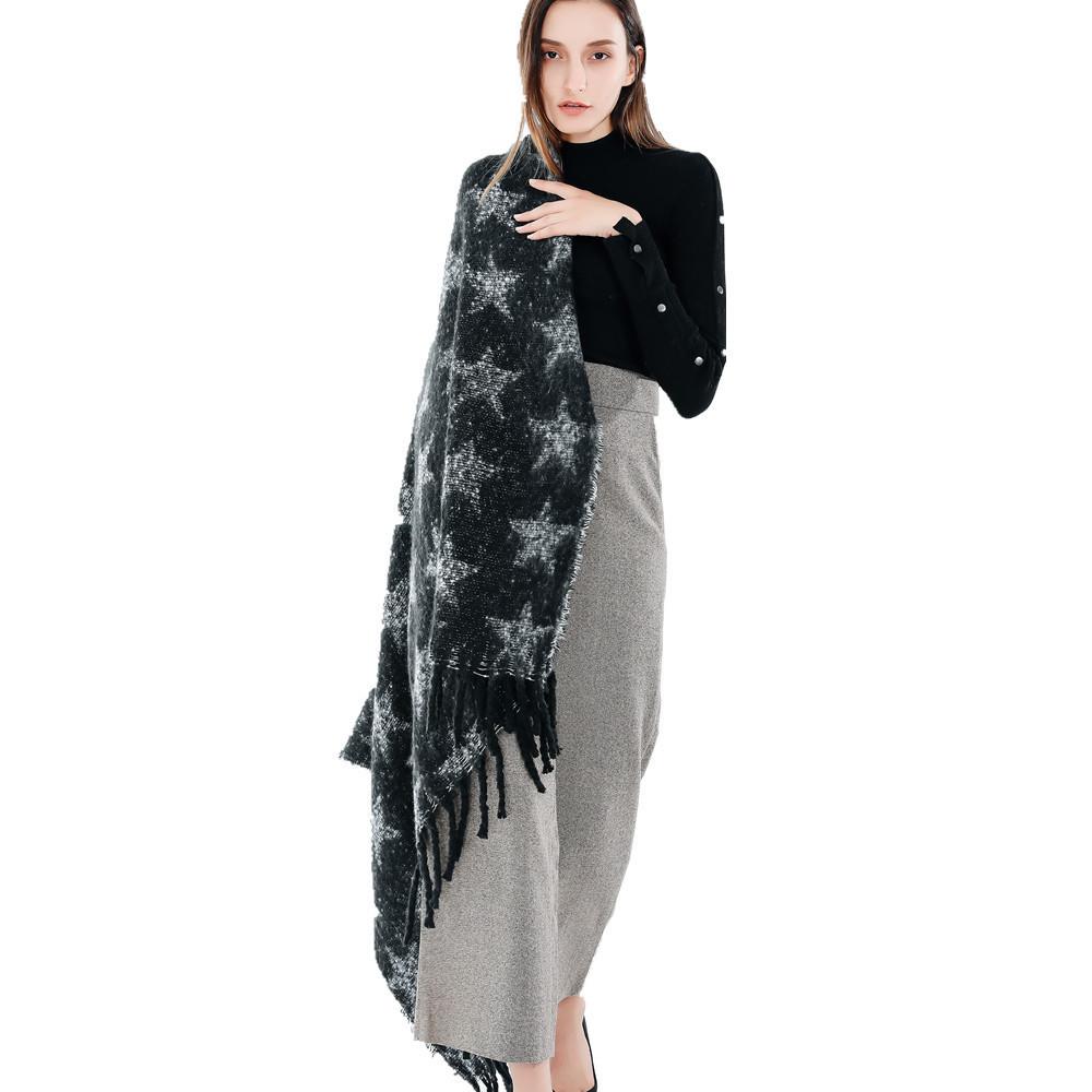 Thick Warm Tassel Square Scarf Shawl European Style Autumn Winter Fashion