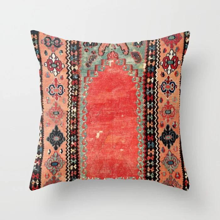 Ethnic Style Pattern Square Polyester Pillowcase, Sofa Living Room Decorative Cushion Cover, Bedroom Bedside Pillow Cover