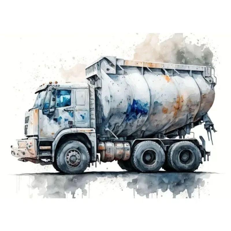 Watercolor Toy Car Tin Painting for Kids Room Decor