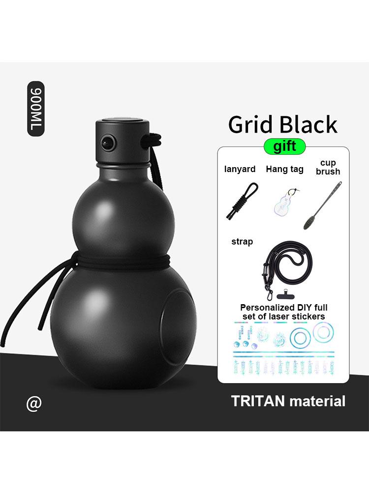 900ML Vintage Chinese Retro-Inspired Gourd Water Bottle Large Capacity Wine Bottle PC Creative Water Kettle Sports