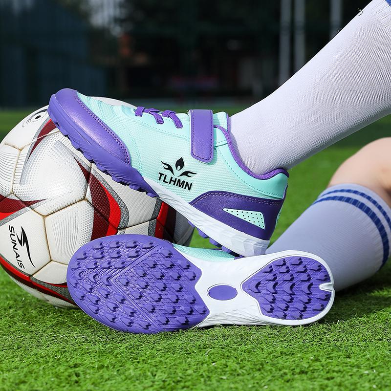 Zapatos de entrenamiento para niños y adolescentes, zapatillas de fútbol con clavos cortos, antideslizantes, resistentes al desgaste, absorbentes de golpes, de gran tamaño