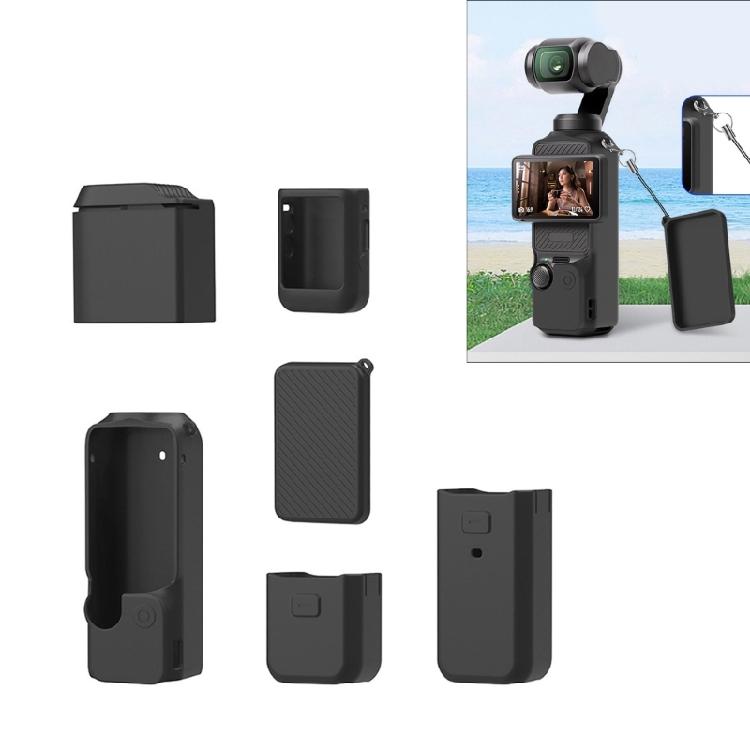 Étui de Protection en Silicone pour Caméra Sportive Panoramique Pocket 3 Housse de Protection Anti-poussière Cache-objectif Manchon de Protection