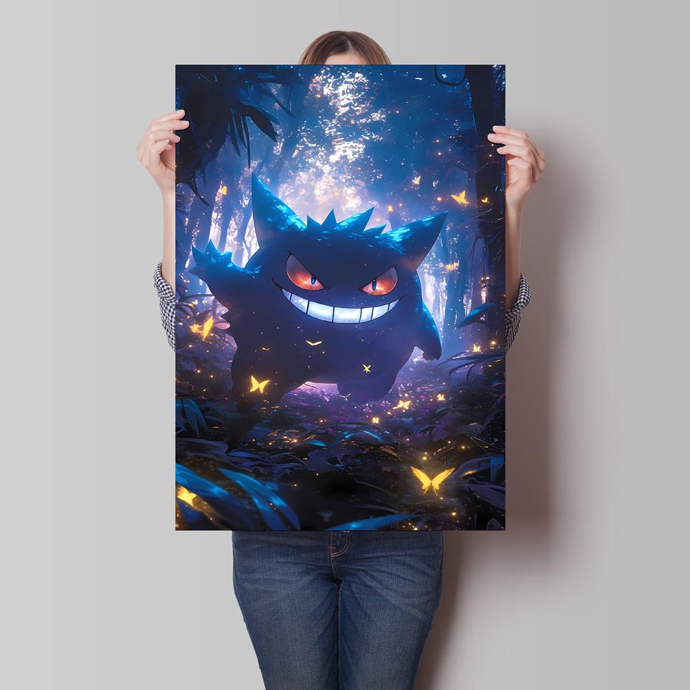 Canvas Artwork Painting Pokemon Gengar Poster Hd Prints Cartoon Character Picture Classic Modern Home Living Room Wall Decor
