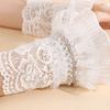 1Pair Sun Protection Detachable Sleeves Cuffs Dresses Sweater Decor Lace Ruffled Wrist Wedding