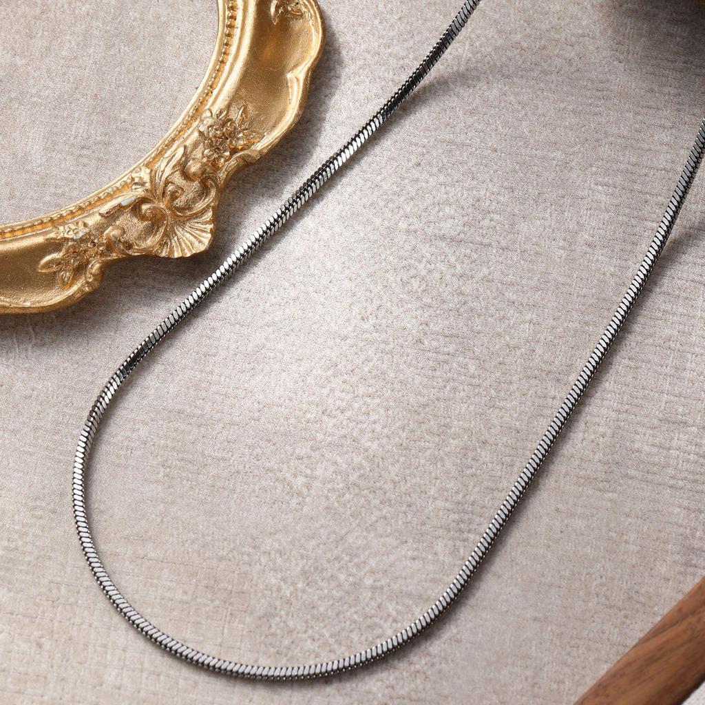 Men's Trendy Titanium Steel Square Snake Chain Necklace