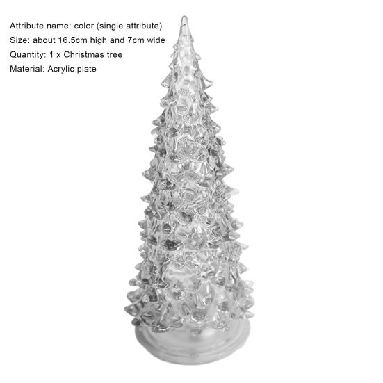 16,5cm LED Vánoční stromek Barevné osvětlení Na baterie Řemesla z umělého křišťálu Dárky Rozvržení scény Akrylátová domácí dekorace Mini Vánoce