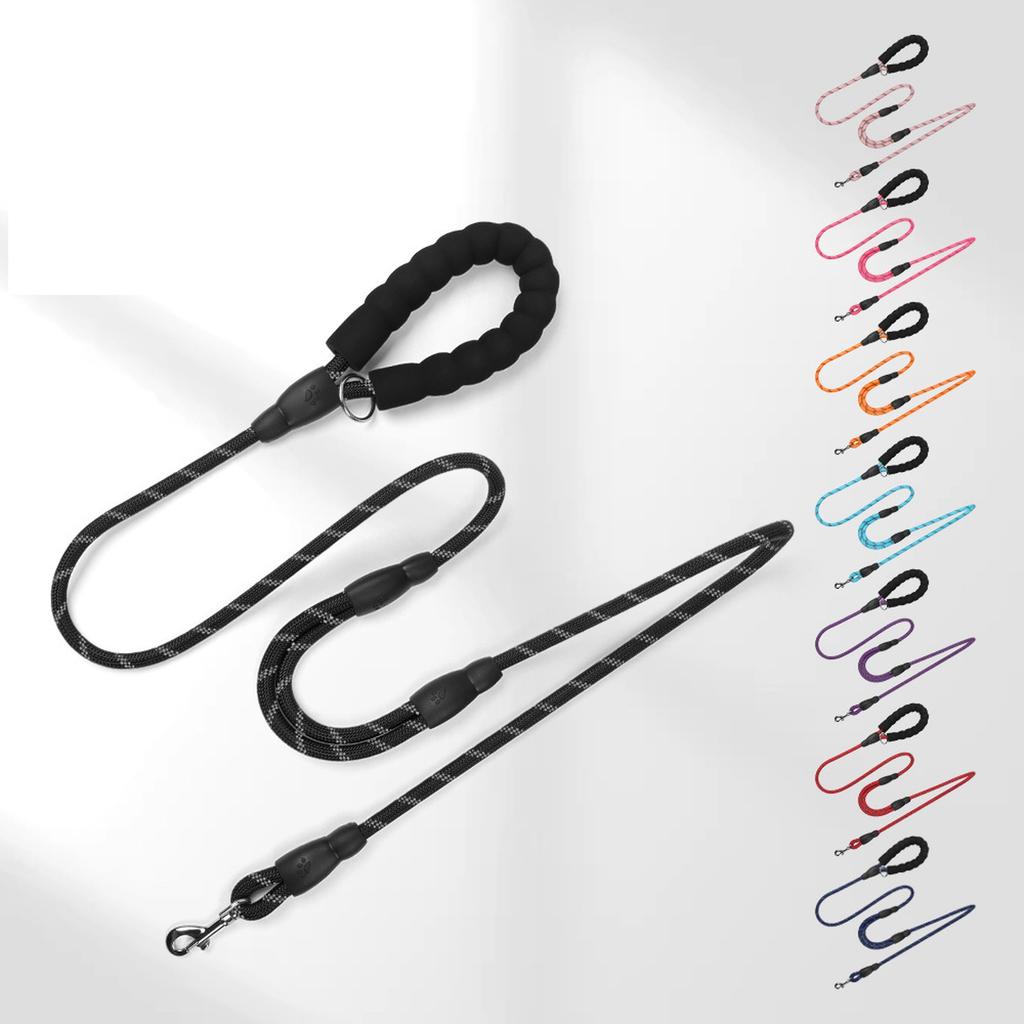 Plutus Haustierseil Hundeleine 1,8 m lang, Verkehrspolsterung Zwei Griffe, Strapazierfähig, Reflektierende Doppelte Griffe für Kontrolle Sicherheitstraining