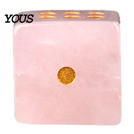 Dés Faits Main en Pierre Naturelle avec Points Dorés, Mini Dés en Cristal de Guérison Faux Sculptés pour Jeu, à 6 Faces pour Plateau de Jeu de Société Poli
