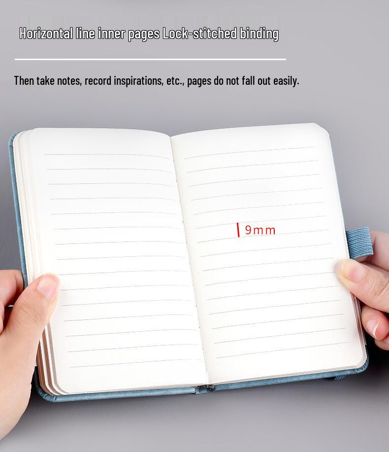 Compact A7 Carry-On Notebook with Strap, Thick Mini Planner, Logo Printable