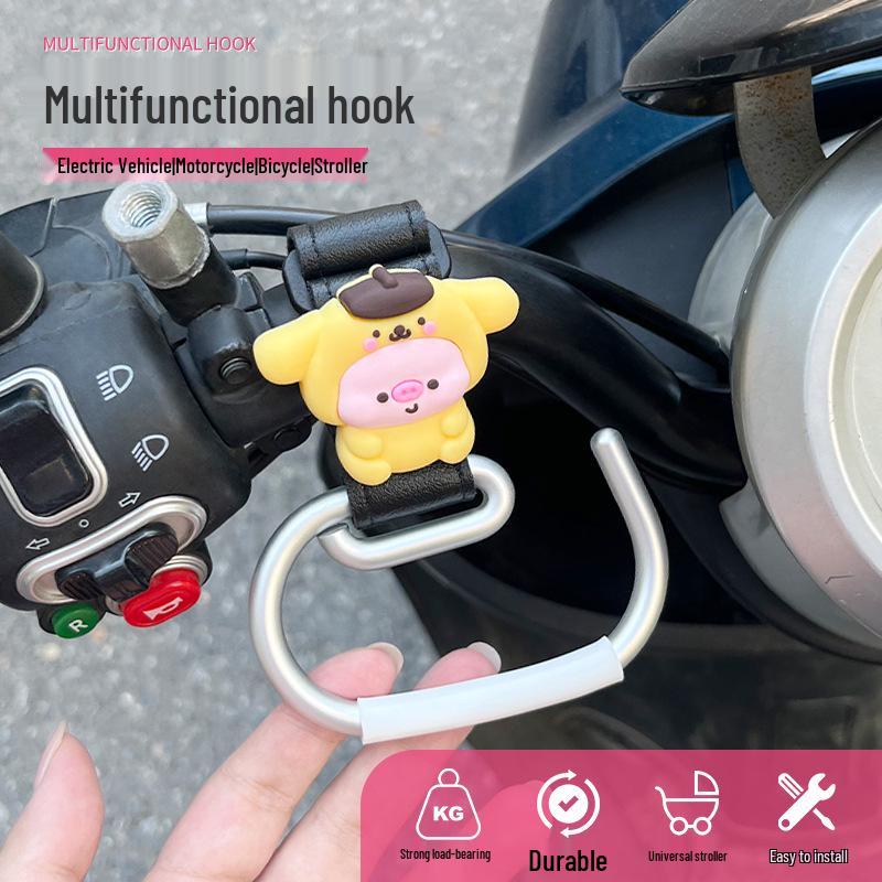 Electric Vehicle Hook Stroller Bag: Strong Load-Bearing Pendant with Cartoon Design