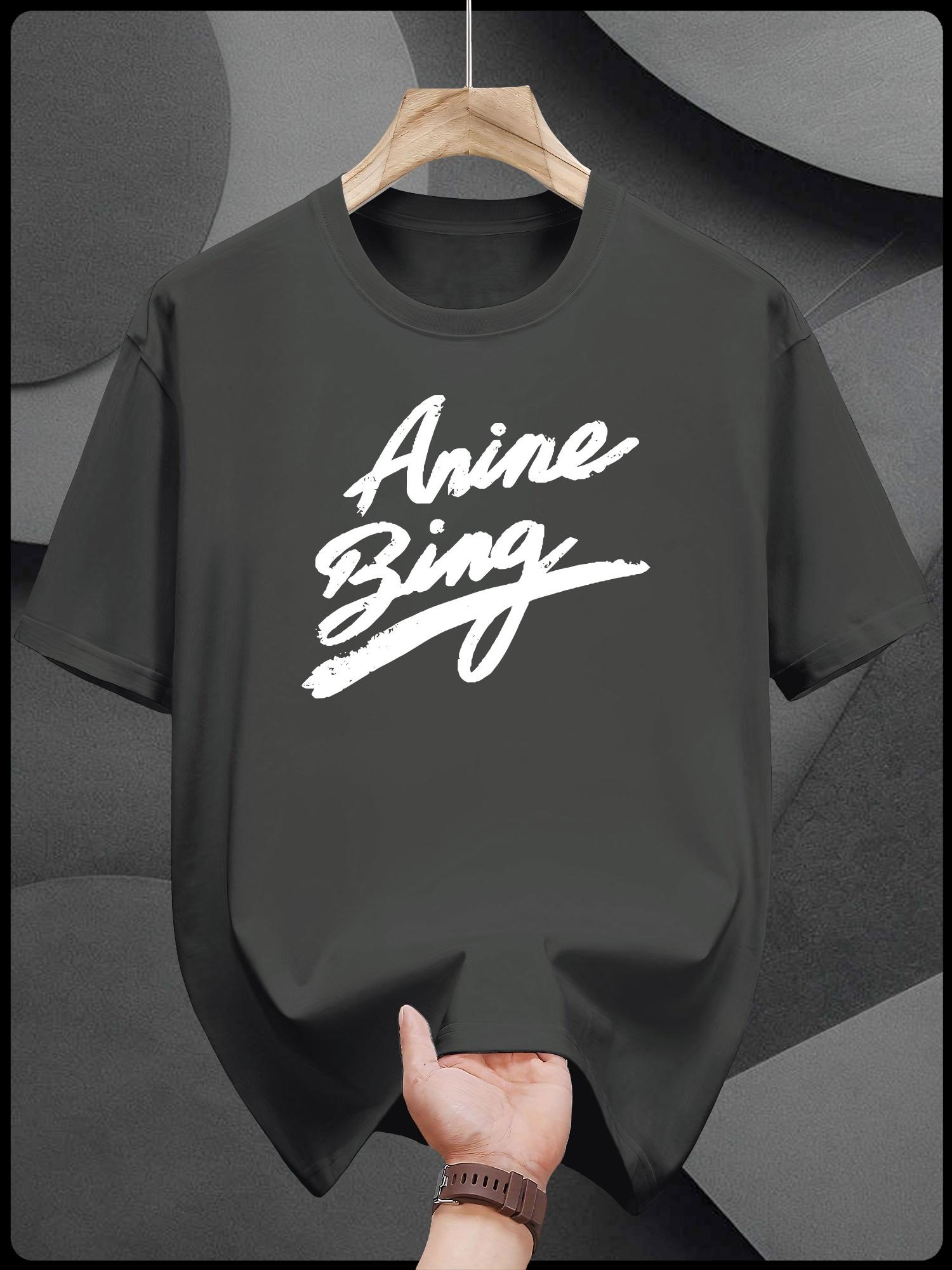 Anime Bing Graphic T-shirt - Casual Summer Tee with Bold White Print XXL