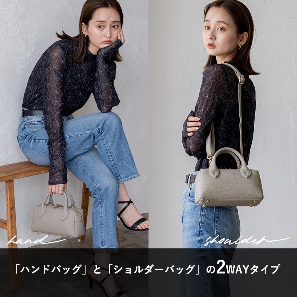 VITAFELICE Women's 2-Way Mini Boston Bag (inb-10158p) (Black)