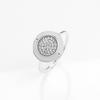 925 Sterling Silver Pan Ring Shiny Round With Crystal Ring For Women Wedding Party Gift Fashion Jewelry
