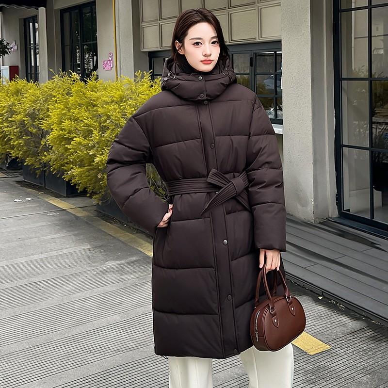 Womens Long Winter Hooded Cotton Padded Coat Over Knee Warm Slim Fit Outerwear 2026 Collection