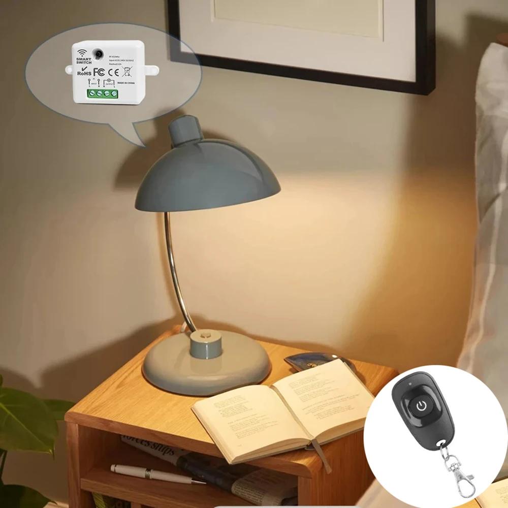 433MHz Wireless Remote Control Light Switch 220V 110V 10A Relay Controller Mini Single-button Wall Panel Switch For Lighting Led