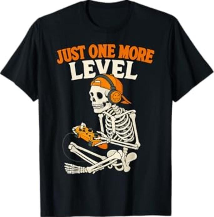 Funny Video Game Halloween Skeleton Gamer Costume T-Shirt Unisex T-Shirt M