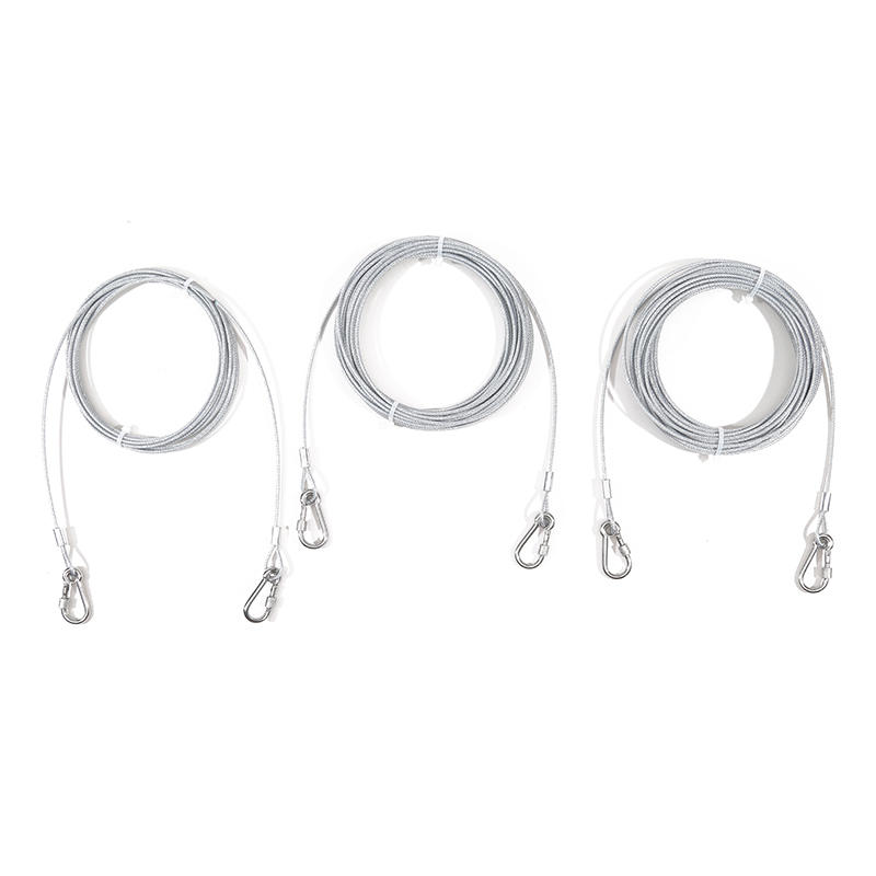 Outdoor Stainless Steel Dog Leash Heavy Duty Dog Tie Out Cable Pet Runner Cable Leads for Yard, Line Tether for Medium Large Dogs