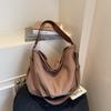 Casual Tote Bag Crossbody Bag Women's Lazy New Large Capacity Simple Underarm Bag Commuting Single Shoulder Bag Suede Leather