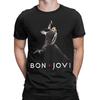 Bon Jovi Rock Stage Jump Design Classic Funny 100% Cotton T-Shirt Tees Tops For Men