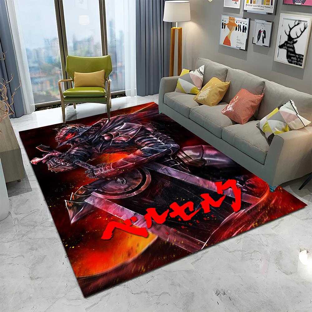 3D Calssic Berserk Anime Cartoon Carpet Rug for Home Living Room Bedroom Sofa Doormat Decor,kid play Area Rug Non-slip Floor Mat