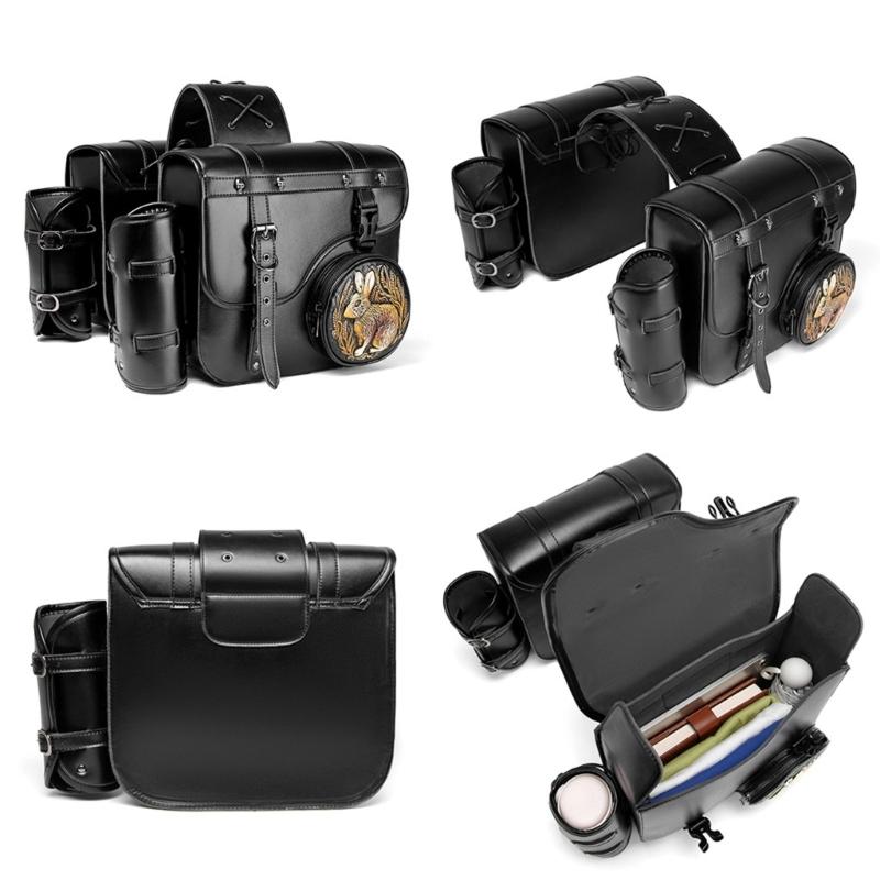 1 Pair Over Saddles Bags Motorcycle Tool Bag Travel Luggage Storage Bag Motorbike Retro Style Saddlebag Side Bag Pouch